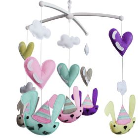 Lovely Rabbits Hearts Baby Crib Mobile Infant Room Nursery Decor Hanging Musical Mobile Crib Toy Lovely Rabbits Hearts Baby Crib Mobile Infant Room Nursery Decor Hanging Musical Mobile Crib Toy