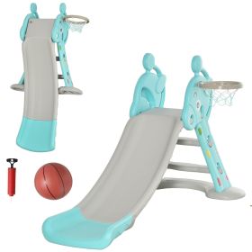 Qaba 2 in 1 Kids Slide with Basketball Hoop, Foldable Toddler Freestanding Slider Playset, for 18 months -4 Years Deer Shaped, Includes Basketbal Qaba 2 in 1 Kids Slide with Basketball Hoop, Foldable Toddler Freestanding Slider Playset, for 18 months -4 Years Deer Shaped, Includes Basketbal
